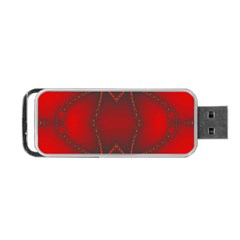 Impressive Red Fractal Portable Usb Flash (one Side) by Simbadda