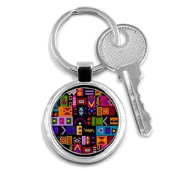 Abstract A Colorful Modern Illustration Key Chains (round)  by Simbadda