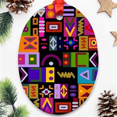 Abstract A Colorful Modern Illustration Oval Ornament (two Sides) by Simbadda