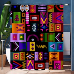 Abstract A Colorful Modern Illustration Shower Curtain 60  X 72  (medium)  by Simbadda