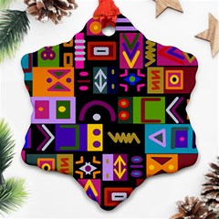 Abstract A Colorful Modern Illustration Snowflake Ornament (two Sides) by Simbadda