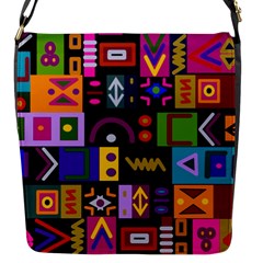 Abstract A Colorful Modern Illustration Flap Messenger Bag (s) by Simbadda