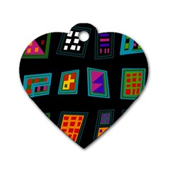 Abstract A Colorful Modern Illustration Dog Tag Heart (one Side) by Simbadda