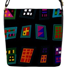 Abstract A Colorful Modern Illustration Flap Messenger Bag (s) by Simbadda