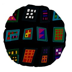 Abstract A Colorful Modern Illustration Large 18  Premium Flano Round Cushions by Simbadda