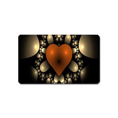 Fractal Of A Red Heart Surrounded By Beige Ball Magnet (name Card) by Simbadda