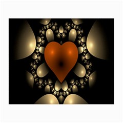 Fractal Of A Red Heart Surrounded By Beige Ball Small Glasses Cloth by Simbadda