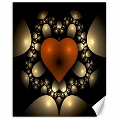 Fractal Of A Red Heart Surrounded By Beige Ball Canvas 16  X 20   by Simbadda