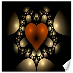 Fractal Of A Red Heart Surrounded By Beige Ball Canvas 20  X 20   by Simbadda