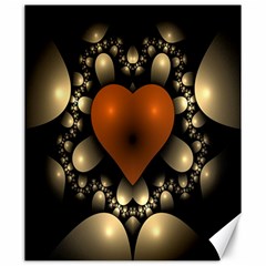 Fractal Of A Red Heart Surrounded By Beige Ball Canvas 20  X 24   by Simbadda