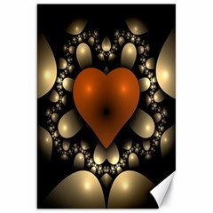 Fractal Of A Red Heart Surrounded By Beige Ball Canvas 20  X 30   by Simbadda