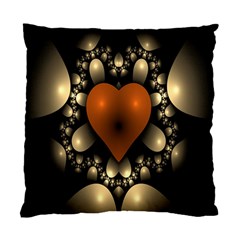 Fractal Of A Red Heart Surrounded By Beige Ball Standard Cushion Case (two Sides) by Simbadda