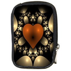 Fractal Of A Red Heart Surrounded By Beige Ball Compact Camera Cases by Simbadda