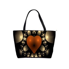 Fractal Of A Red Heart Surrounded By Beige Ball Shoulder Handbags by Simbadda