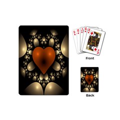 Fractal Of A Red Heart Surrounded By Beige Ball Playing Cards (mini)  by Simbadda