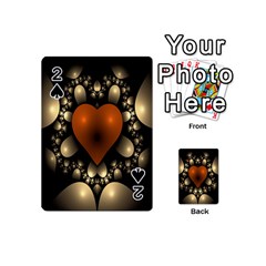 Fractal Of A Red Heart Surrounded By Beige Ball Playing Cards 54 (mini)  by Simbadda