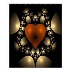 Fractal Of A Red Heart Surrounded By Beige Ball Shower Curtain 60  X 72  (medium)  by Simbadda