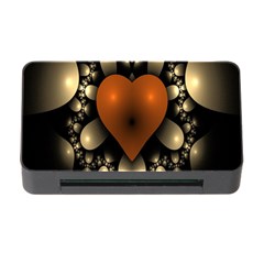 Fractal Of A Red Heart Surrounded By Beige Ball Memory Card Reader With Cf by Simbadda