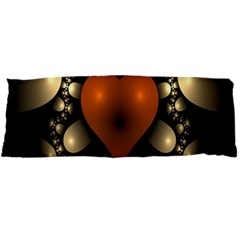 Fractal Of A Red Heart Surrounded By Beige Ball Body Pillow Case Dakimakura (two Sides) by Simbadda