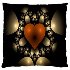 Fractal Of A Red Heart Surrounded By Beige Ball Standard Flano Cushion Case (two Sides) by Simbadda