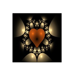 Fractal Of A Red Heart Surrounded By Beige Ball Satin Bandana Scarf by Simbadda