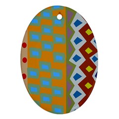 Abstract A Colorful Modern Illustration Oval Ornament (two Sides) by Simbadda