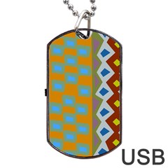 Abstract A Colorful Modern Illustration Dog Tag Usb Flash (one Side) by Simbadda