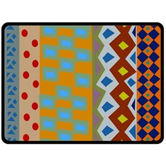 Abstract A Colorful Modern Illustration Double Sided Fleece Blanket (large)  by Simbadda