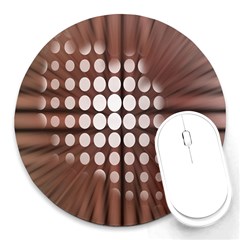 Technical Background With Circles And A Burst Of Color Round Mousepads by Simbadda