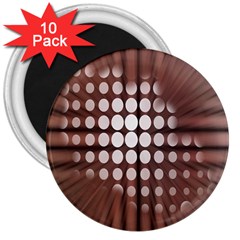 Technical Background With Circles And A Burst Of Color 3  Magnets (10 Pack)  by Simbadda