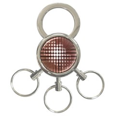 Technical Background With Circles And A Burst Of Color 3-ring Key Chains by Simbadda