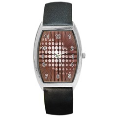 Technical Background With Circles And A Burst Of Color Barrel Style Metal Watch by Simbadda