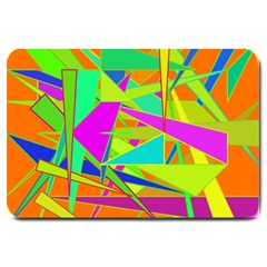 Background With Colorful Triangles Large Doormat  by Simbadda