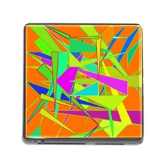 Background With Colorful Triangles Memory Card Reader (square) by Simbadda