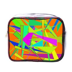 Background With Colorful Triangles Mini Toiletries Bags by Simbadda