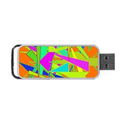 Background With Colorful Triangles Portable Usb Flash (one Side) by Simbadda