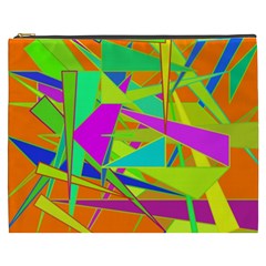 Background With Colorful Triangles Cosmetic Bag (xxxl)  by Simbadda