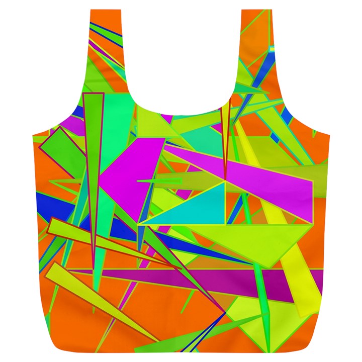 Background With Colorful Triangles Full Print Recycle Bags (L) 