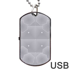 Grid Squares And Rectangles Mirror Images Colors Dog Tag Usb Flash (one Side) by Simbadda