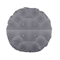 Grid Squares And Rectangles Mirror Images Colors Standard 15  Premium Flano Round Cushions by Simbadda