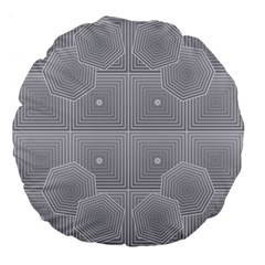 Grid Squares And Rectangles Mirror Images Colors Large 18  Premium Flano Round Cushions by Simbadda