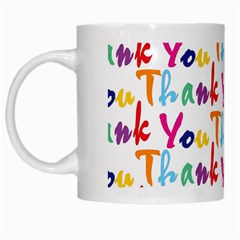 Wallpaper With The Words Thank You In Colorful Letters White Mugs by Simbadda