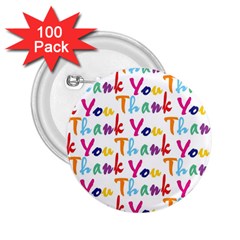 Wallpaper With The Words Thank You In Colorful Letters 2 25  Buttons (100 Pack)  by Simbadda