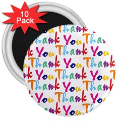 Wallpaper With The Words Thank You In Colorful Letters 3  Magnets (10 Pack) 