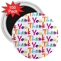 Wallpaper With The Words Thank You In Colorful Letters 3  Magnets (100 Pack) by Simbadda