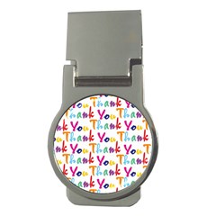 Wallpaper With The Words Thank You In Colorful Letters Money Clips (round)  by Simbadda