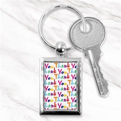 Wallpaper With The Words Thank You In Colorful Letters Key Chains (rectangle)  by Simbadda