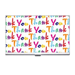 Wallpaper With The Words Thank You In Colorful Letters Business Card Holders by Simbadda