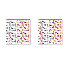 Wallpaper With The Words Thank You In Colorful Letters Cufflinks (square) by Simbadda