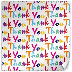 Wallpaper With The Words Thank You In Colorful Letters Canvas 12  X 12   by Simbadda